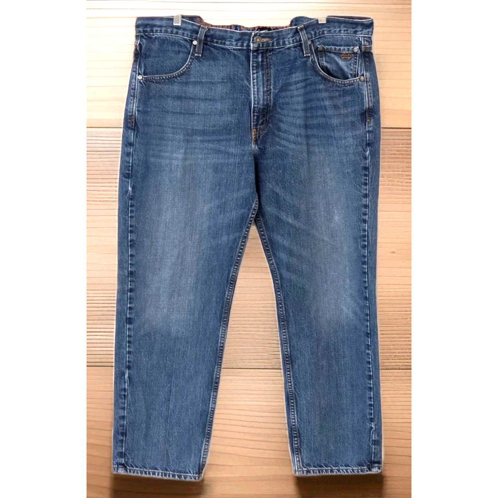 Harley-Davidson Riding Blue Jeans Men's Straight Leg Distressed Size 40x30